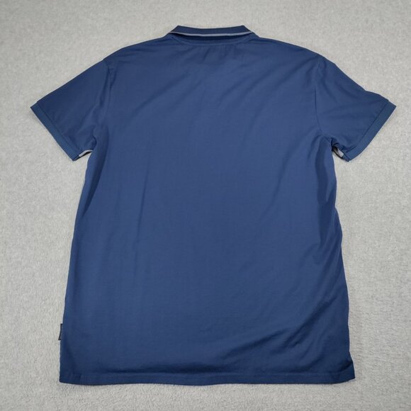 Marc Asher Polo Shirt Mens XL (runs small) Blue Stretch Cotton Preppy Casual - Picture 2 of 7